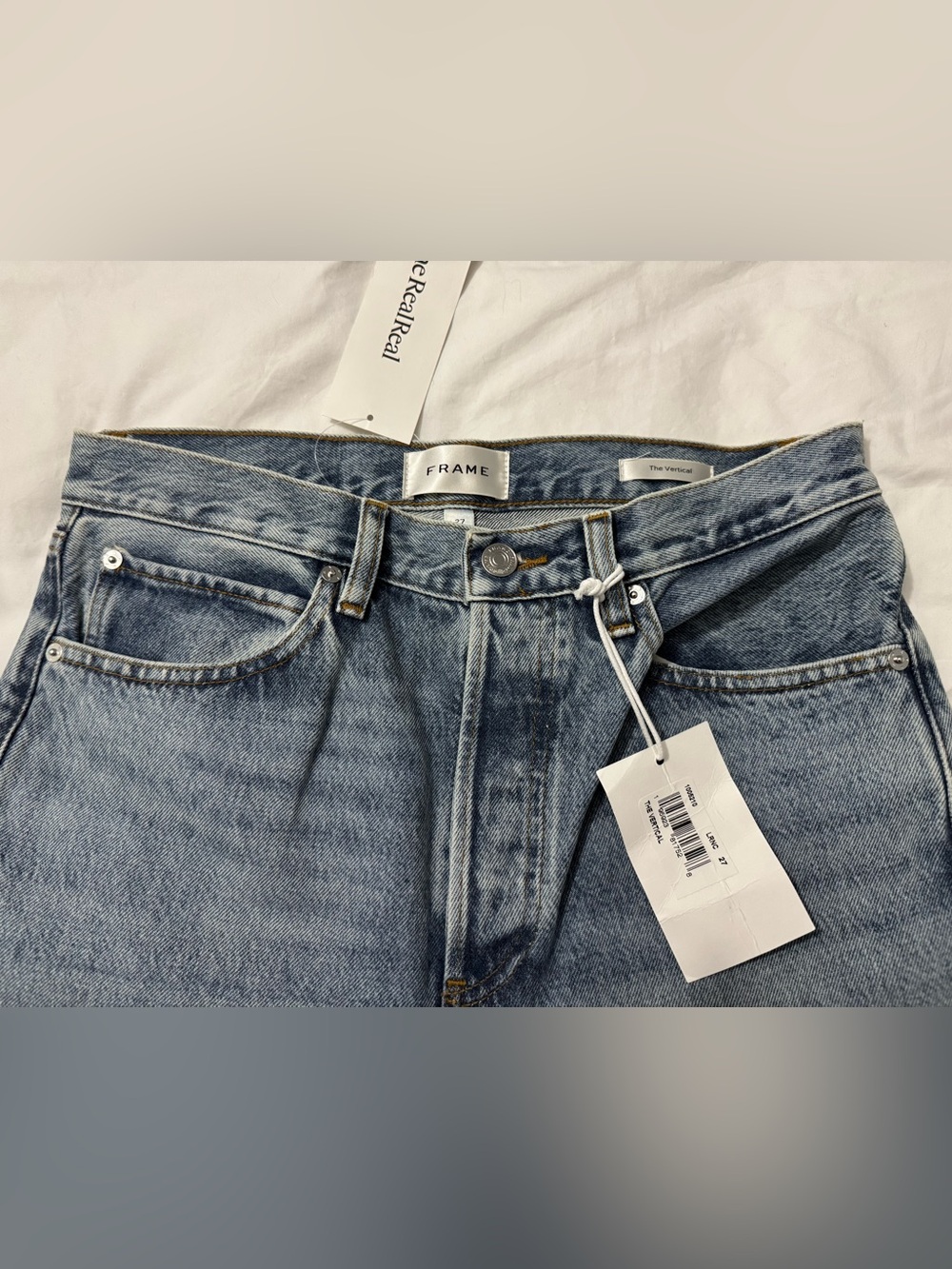 NWT FRAME The Vertical Women's Blue High-rise Straight-leg Jeans Size 27 - Picture 5 of 10